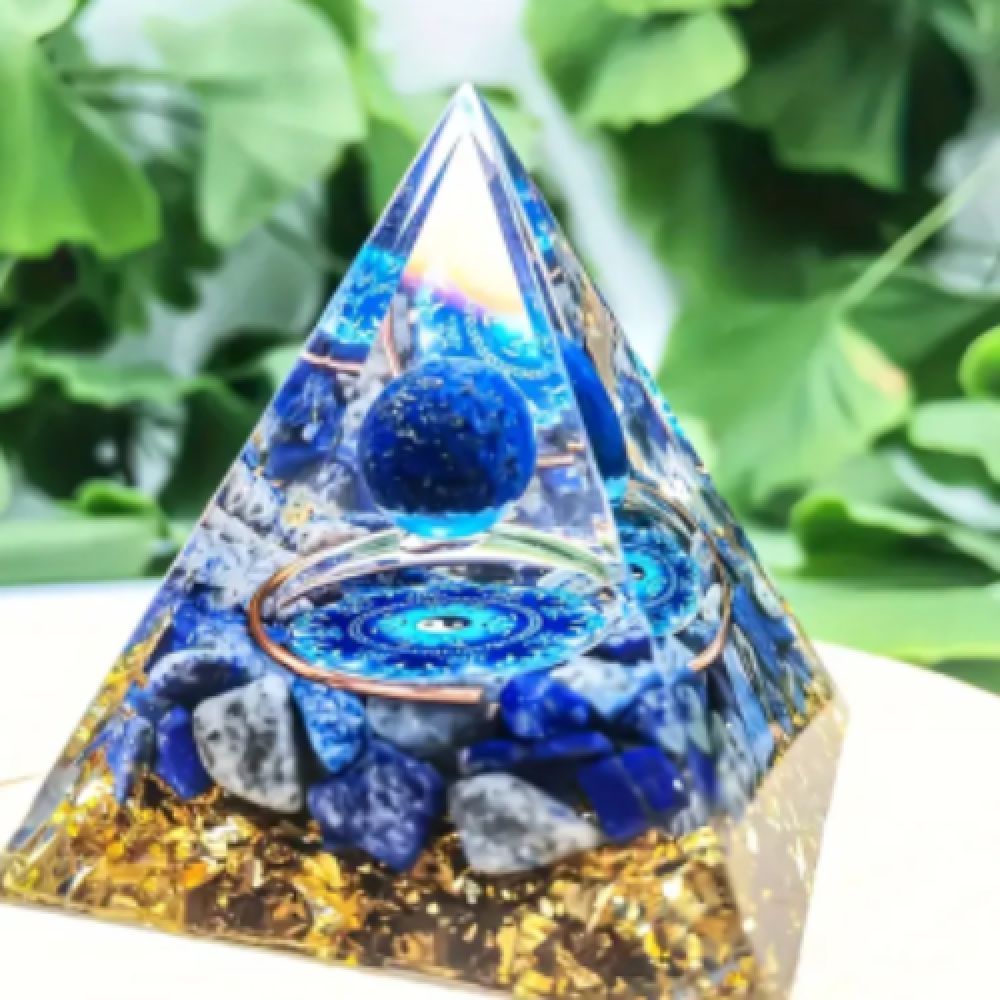 Lapis Lazuli  Bakır Alaşımlı Orgone Enerji Piramidi