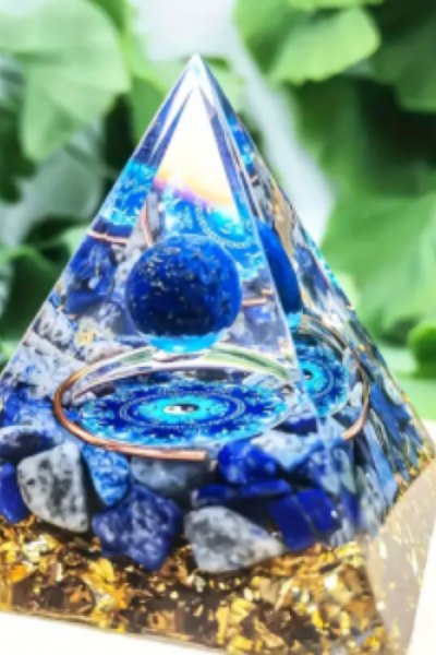 Lapis Lazuli  Bakır Alaşımlı Orgone Enerji Piramidi