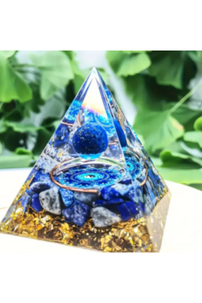 Lapis Lazuli  Bakır Alaşımlı Orgone Enerji Piramidi