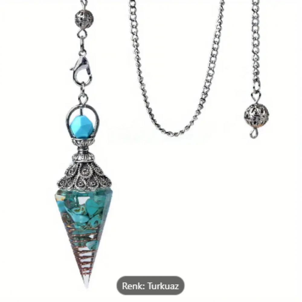 Turkuaz ve Bakır Alaşımlı Mistik Sarkaç