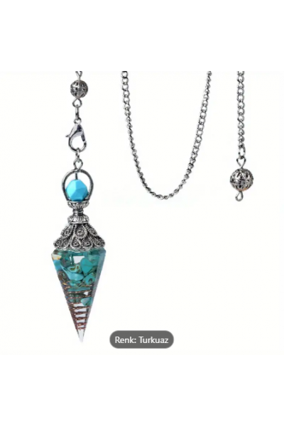 Turkuaz ve Bakır Alaşımlı Mistik Sarkaç