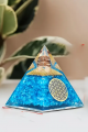 Akuamarin ve Safir Lotus Yaşam Çiçeği Orgone Piramit
