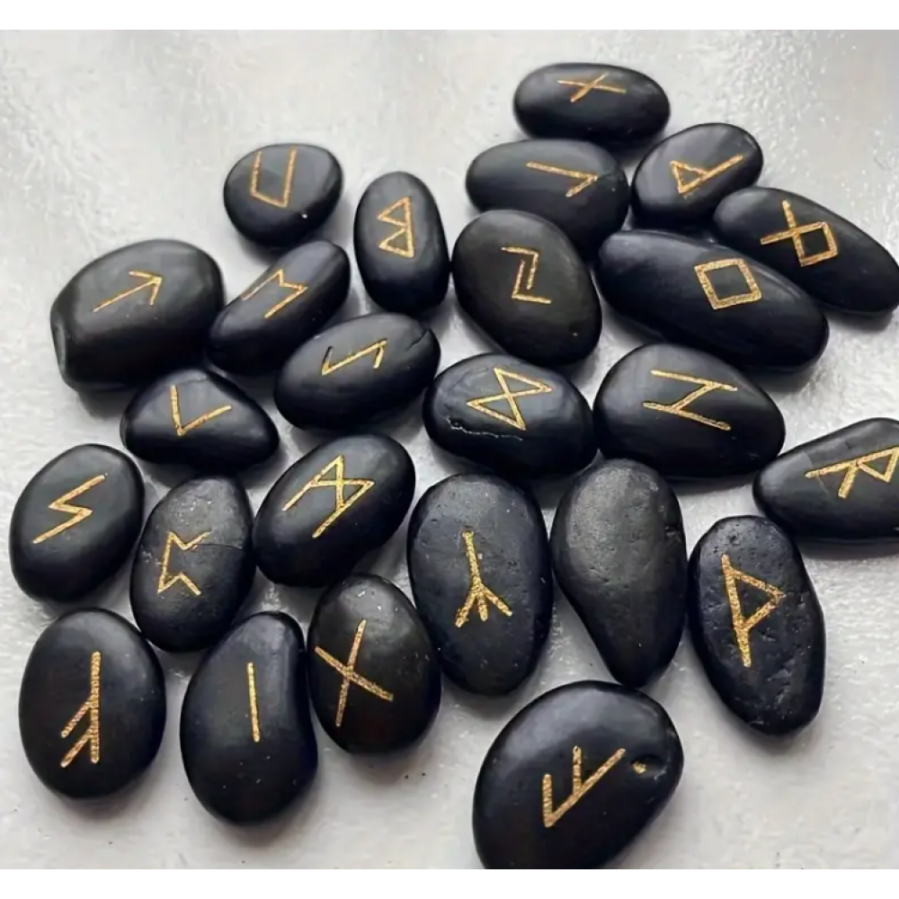 Antik Rune Taşları 25 Adet Özel Kılıf Keseli