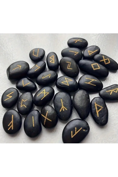 Antik Rune Taşları 25 Adet Özel Kılıf Keseli