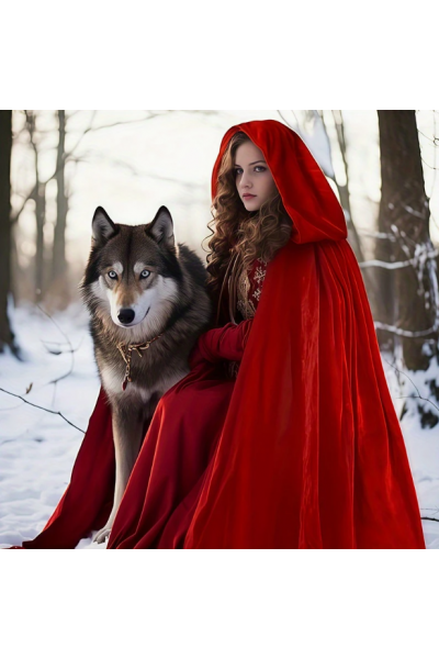 Kırmızı Pelerin – Stand Yaka Kapüşonlu Kostüm Kırmızı Pelerin – Stand Yaka Kapüşonlu Kostüm