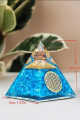 Akuamarin ve Safir Lotus Yaşam Çiçeği Orgone Piramit
