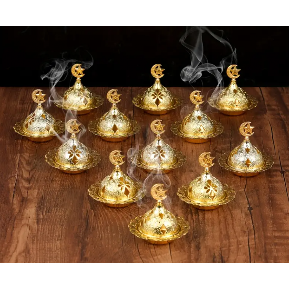 Tütsülük Altın Sarısı Küçük Boy Özel Tasarım Buhurdanlık