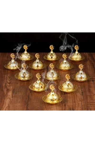 Tütsülük Altın Sarısı Küçük Boy Özel Tasarım Buhurdanlık