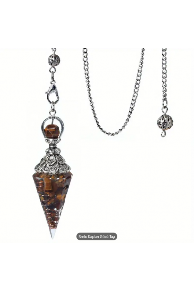 Kaplan Gözü ve Bakır Alaşımlı Mistik Sarkaç Kaplan Gözü ve Bakır Alaşımlı Mistik Sarkaç