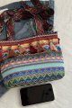 Çanta Dokuma Püsküllü, Nakışlı ve Ayarlanabilir Boho Tarzı