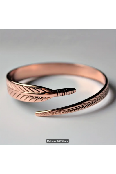 Bakır Bileklik 100 Doğal Saf Tüy Detaylı Bakır Bileklik 100 Doğal Saf Tüy Detaylı