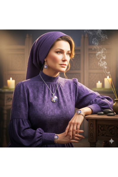 4 parça yaşam çiçeği kolye, küpe, bileklik takı seti. 4 parça yaşam çiçeği kolye, küpe, bileklik takı seti.