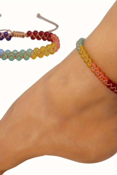 Bohem Tarzı Yedi çakra renkli halhal