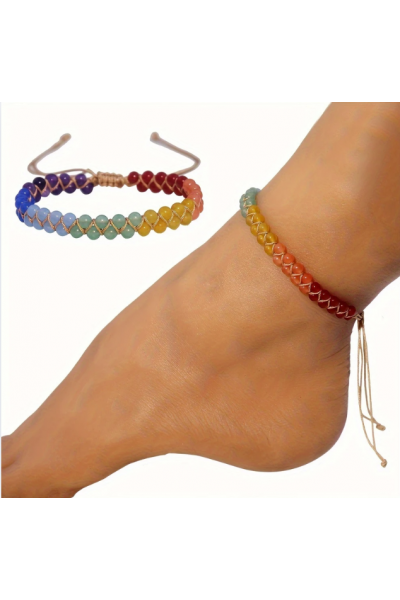 Bohem Tarzı Yedi çakra renkli halhal