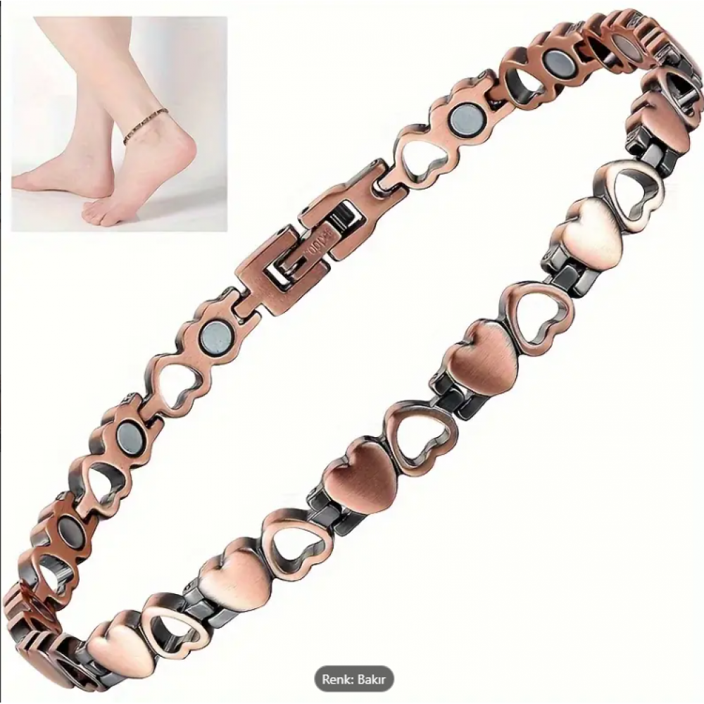 Bileklik Vintage Katı Bakır – 3500 Gauss Manyetik Etki
