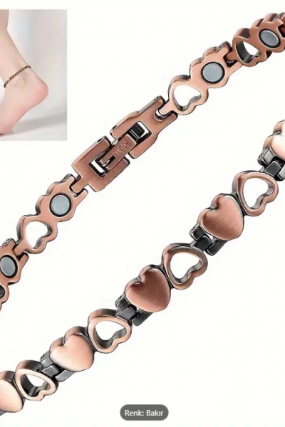 Bileklik Vintage Katı Bakır – 3500 Gauss Manyetik Etki