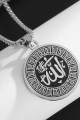 Allah lafzı yazılı, paslanmaz çelik, koruyucu kolye