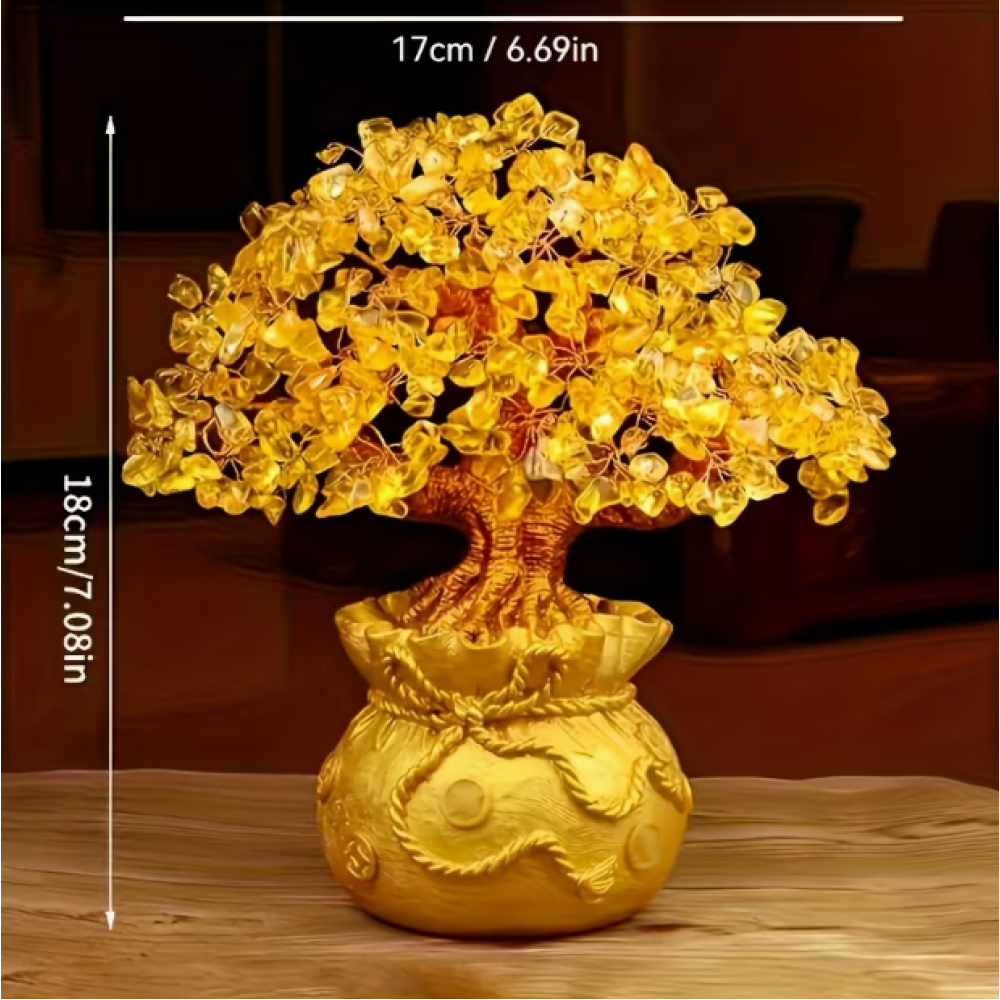 Para Ağacı 7 Parça Doğal Sarı Şans Bereket Ağacı Seti Biblo