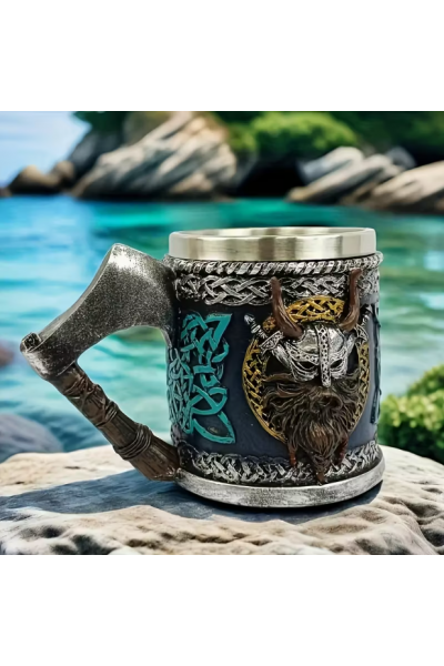 Ortaçağ Viking Savaşçısı Paslanmaz Çelik Kahve Bardağı