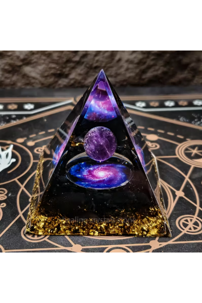 Orgon Bakır Vorteks Ametist Kristal Piramit