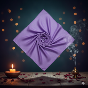 Flamlı Pamuk Eşarp Lila – %100 Kesik Kumaş, Kaymaz Soft Doku (100x100 cm)