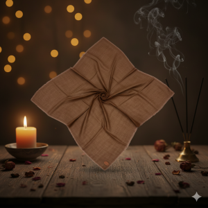 Flamlı Pamuk Eşarp Kahve – %100 Kesik Kumaş, Kaymaz Soft Doku (100x100 cm)