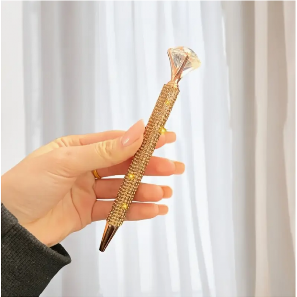 Altın Rengi Elmas Görünüm Motifli Kalem