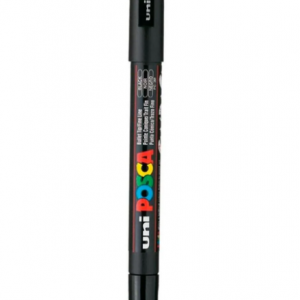 Kırmızı  Uni-Ball Posca 0.9-1.3 Siyah Su Bazlı Poster Markör Kalem 03479 PC-3M