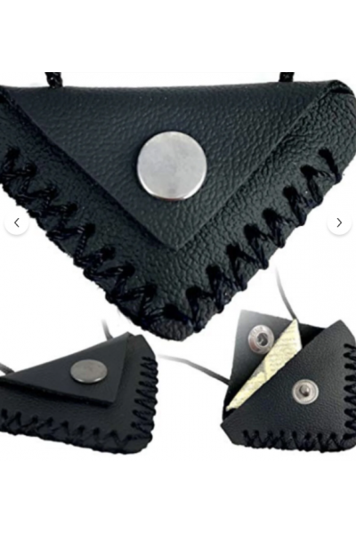 Tılsım Muska Büyükboy Deri Kılıf Ipli Boyun Cevşeni Kullanışlı Muska Kılıfı