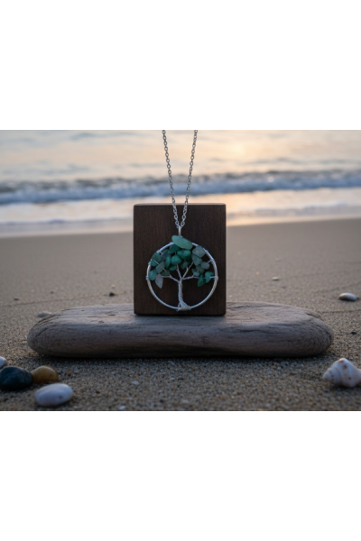 Aventurin Doğal Kırık Taşlar El Dokuma Yaşam Ağacı Kristal Kolye Aventurin Doğal Kırık Taşlar El Dokuma Yaşam Ağacı Kristal Kolye