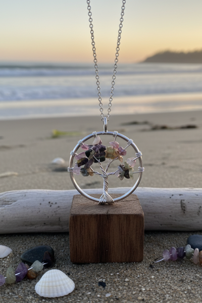 TURMALİN Doğal Kırık Taşlar El Dokuma Yaşam Ağacı Kristal Kolye TURMALİN Doğal Kırık Taşlar El Dokuma Yaşam Ağacı Kristal Kolye