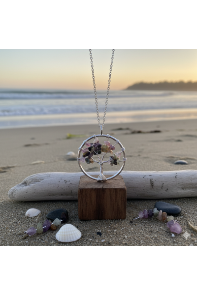 TURMALİN Doğal Kırık Taşlar El Dokuma Yaşam Ağacı Kristal Kolye TURMALİN Doğal Kırık Taşlar El Dokuma Yaşam Ağacı Kristal Kolye