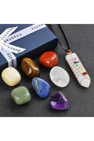 8 Parça Gerçek Çakra Taşları Seti 8 Parça Gerçek Çakra Taşları Seti