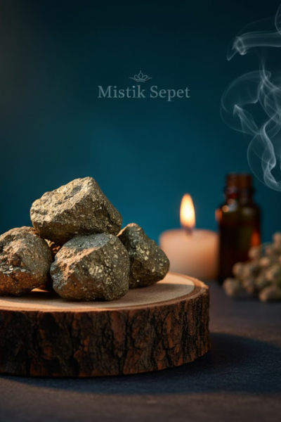 Tamburlanmış Cüzdan Boy Pirit Taşı Kütle 1 adet 