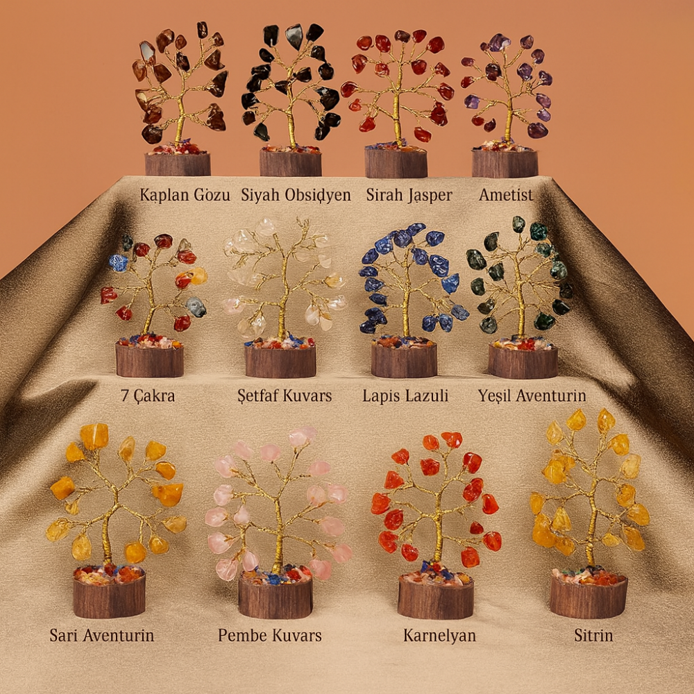 Doğal Taşlı Hayat Ağacı Orjinal Kütük Taban