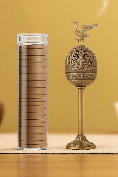 Bronz Turna Buhurdan Seti – 1 Buhurdan ve 40 Buhur Parçası Bronz Turna Buhurdan Seti – 1 Buhurdan ve 40 Buhur Parçası