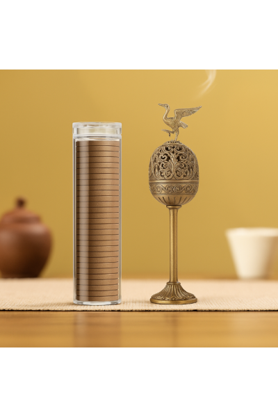 Bronz Turna Buhurdan Seti – 1 Buhurdan ve 40 Buhur Parçası Bronz Turna Buhurdan Seti – 1 Buhurdan ve 40 Buhur Parçası