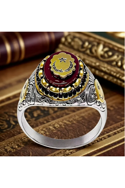 Türk Bayraklı Erkek Zirkon Yüzük 10 m. Ölçü Türk Bayraklı Erkek Zirkon Yüzük 10 m. Ölçü