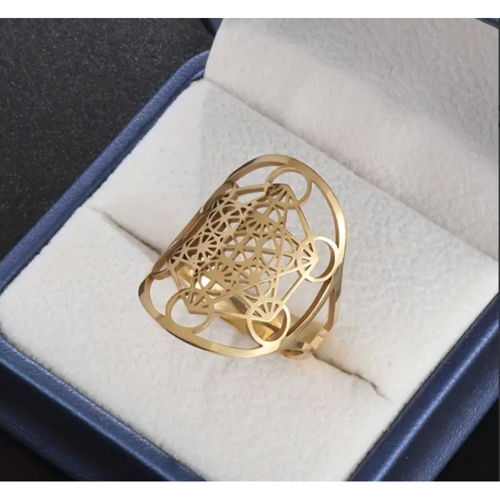 Lotus Çiçeği  Hayat Ağacı Ayarlanabilir Kadın Yüzük