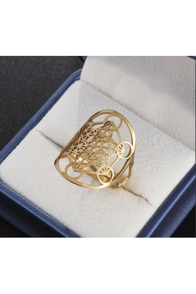 Lotus Çiçeği  Hayat Ağacı Ayarlanabilir Kadın Yüzük