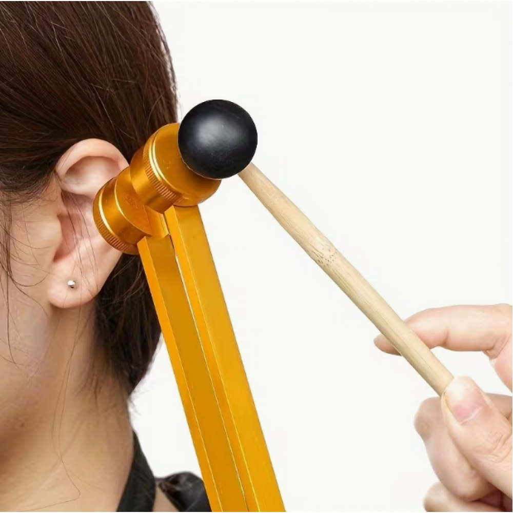 128 Hz Premium Alüminyum Altın Akort Çatalı ve Çakra Topu Seti