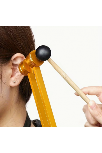 128 Hz Premium Alüminyum Altın Akort Çatalı ve Çakra Topu Seti 