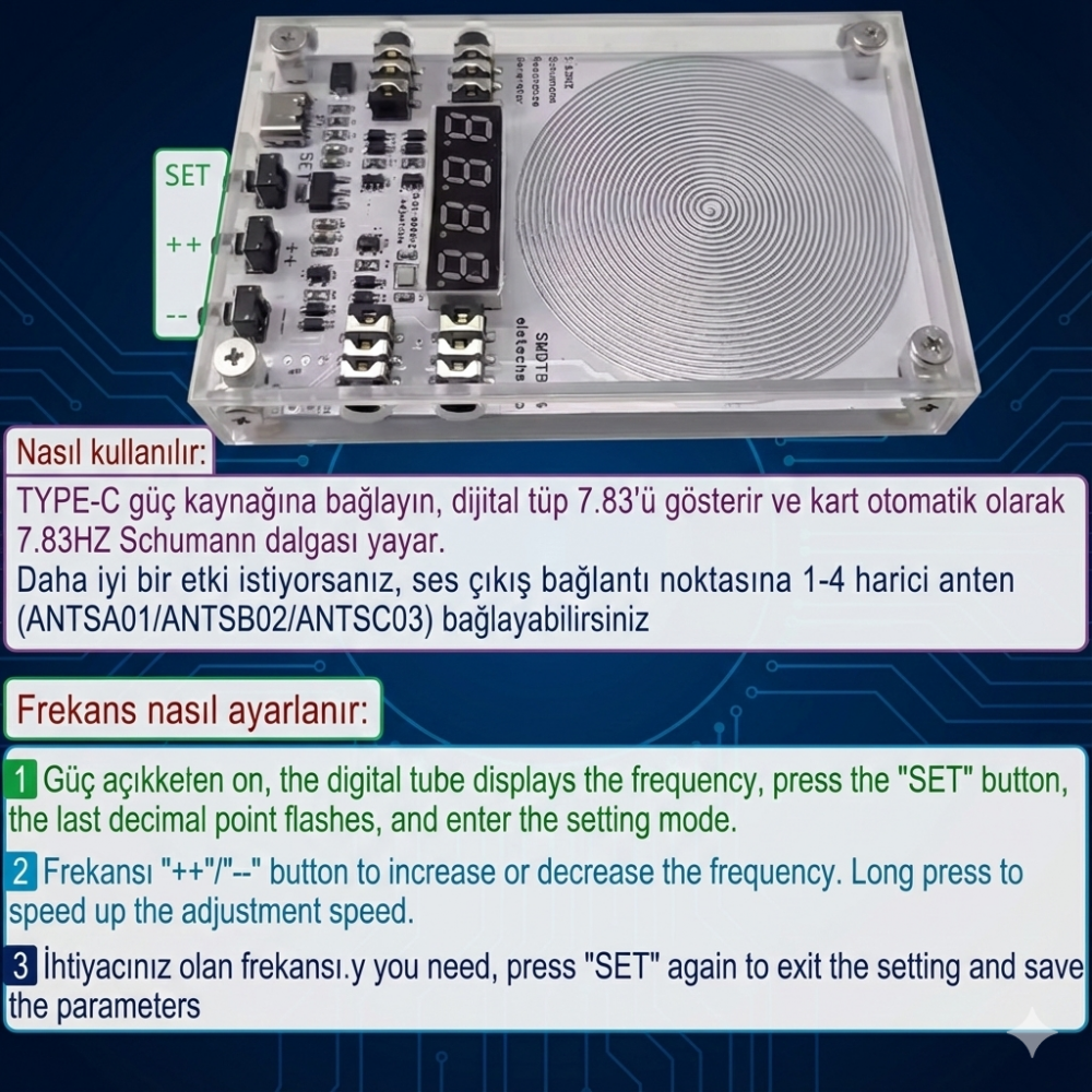 Frekans Cihazı Schumann Rezonans Aura Yükseltici